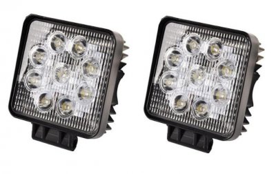 2x High Power Square 4" inch 27w Watt 9 LEDs Waterproof Flood Wo